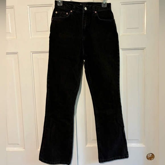 ASOS Denim - ASOS Design High Waisted Washed Black Flare Jeans